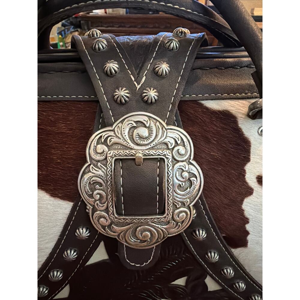 ⭐️ American West Pony Satchel Brown / Cream Purse. NWT! Western Rodeo - Picture 2 of 8